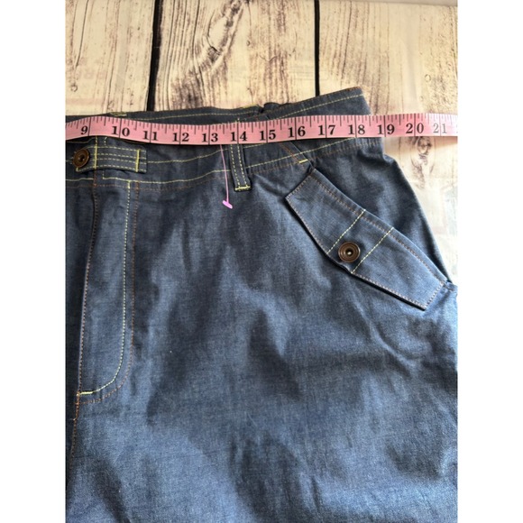 Denim & Co Womens Blue Denim Style 2 Piece Set Jacket and Cropped Pants Size 1X - Picture 8 of 11